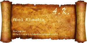 Abel Klaudia névjegykártya
